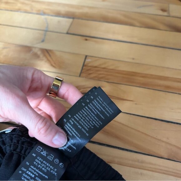 COS Sz 4 Black Barrel Relaxed Trendy Cotton Pants - Picture 11 of 13